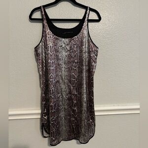 Zara Woman snakeskin sequin lined tank dress size Small